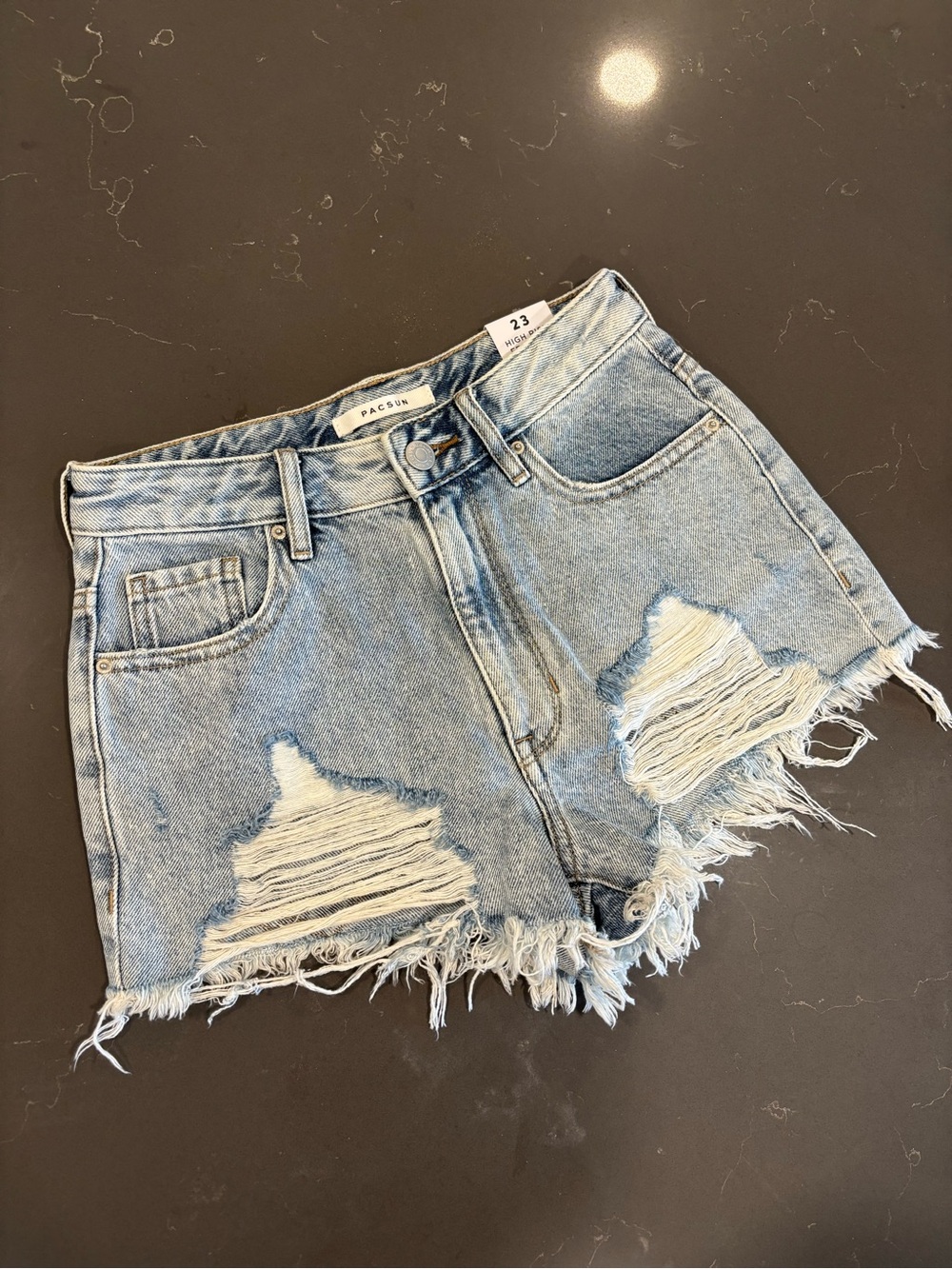 PacSun Light Wash Distressed Denim Cutoff Shorts